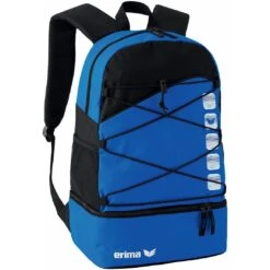 Erima Rucksack Club 5 - Multifunktionsrucksack Mit Bodelfach - Royalblau/schwarz 30x18x45cm