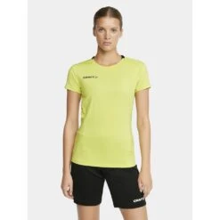 Craft Sport-Shirt Extend Jersey (rec. Polyester, Mesh-Einsätze) Gelb Damen