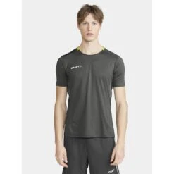 Craft Sport-Tshirt Extend Jersey (rec. Polyester, Mesh-Einsätze) Asphaltgrau Herren