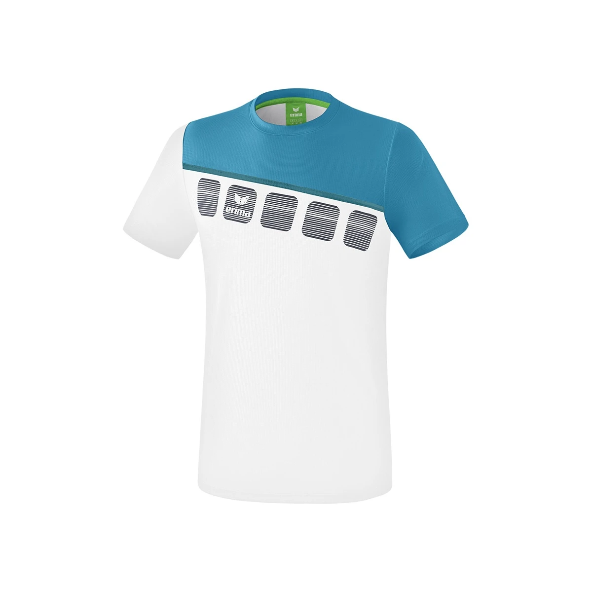 Erima Sport-Tshirt 5C (100% Polyester) Weiss/hellblau Herren 3 Erima Sport-Tshirt 5C (100% Polyester) Weiss/hellblau Herren