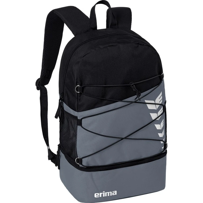 Erima Rucksack Six Wings - Multifunktionsrucksack Mit Doppel-Reißverschluss - Grau/schwarz 3 Erima Rucksack Six Wings - Multifunktionsrucksack Mit Doppel-Reißverschluss - Grau/schwarz