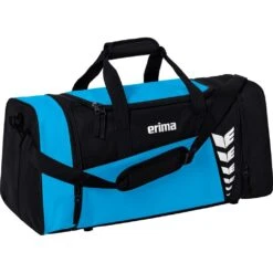 Erima Sporttasche Six Wings (Größe S - 28 Liter) Curacaoblau/schwarz 49x23x25cm