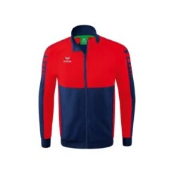 Erima Trainingsjacke Six Wings Worker (100% Polyester, Stehkragen, Strapazierfähig) Navyblau/rot Jungen