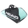 Head Tennis-Racketbag Tour Team (Schlägertasche, 2 Hauptfächer) Schwarz/mint 6R