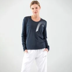 Head Tennis-Langarmshirt Club #22 Linda (Baumwollmix) Navyblau Damen -Wilson Huston Geschaft Head Langarmshirt Club Linda Damen 814471 NV 3 1000x1000 1