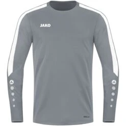 JAKO Sport-Langarmshirt Sweat Power (rec. Polyester, Hohe Bewegungsfreiheit) Dunkelgrau Herren
