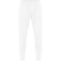 JAKO Trainingshose Power (Stretch-Knit-Polyester, Seitentaschen Mit Reißverschluss) Lang Weiss Herren