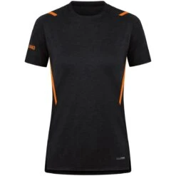 JAKO Sport-Shirt Challenge - Polyester-Stretch-Jersey - Schwarz/orange Damen -Wilson Huston Geschaft Jako 6121 506 Tshirt challenge damen 4 1200x1200 1