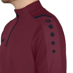 JAKO Langarmshirt Ziptop Challenge - Fleece-Innenseite, Zip-Reissverschluss - Weinrot Herren -Wilson Huston Geschaft Jako Langarmshirt Challenge 8621 132 4 1200x1200 1