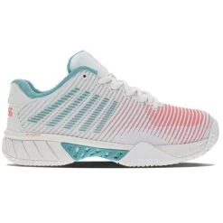 KSwiss Tennisschuhe Hypercourt Express 2 Clay/Sandplatz 2023 Weiss/hellblau/pink Damen