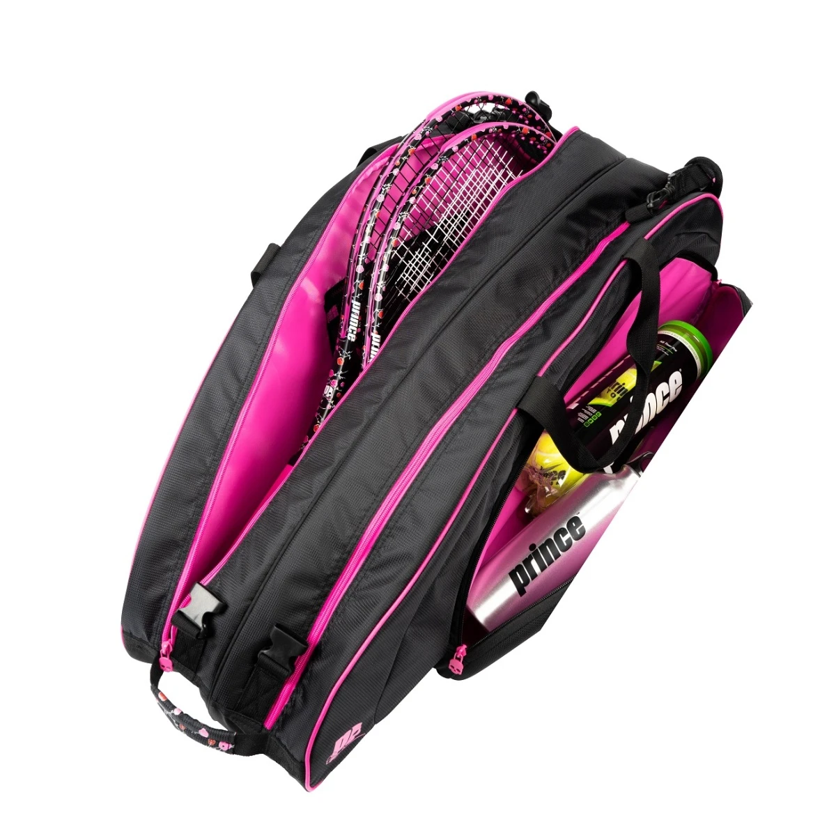 Prince Tennis-Racketbag (Schlägertasche, 2 Hauptfächer) Lady Mary Schwarz/pink 6er 4 Prince Tennis-Racketbag (Schlägertasche, 2 Hauptfächer) Lady Mary Schwarz/pink 6er – Bild 2