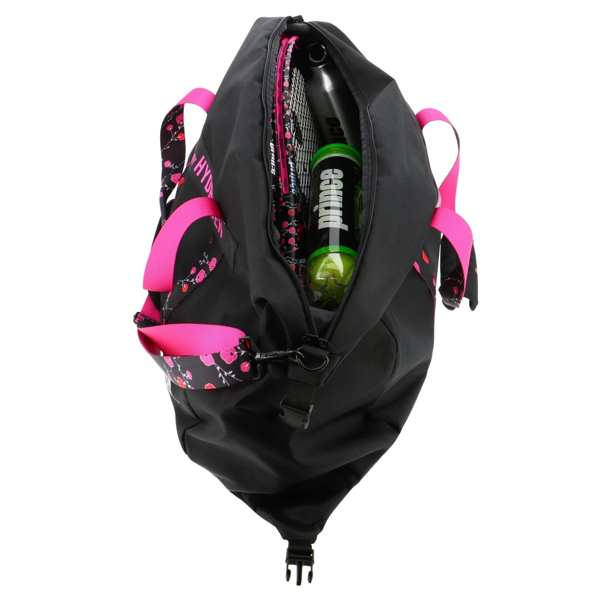 Prince Sporttasche Lady Mary Duffel 2022 Schwarz/pink - 75x23x23cm - 1 Hauptfach 4 Prince Sporttasche Lady Mary Duffel 2022 Schwarz/pink - 75x23x23cm - 1 Hauptfach – Bild 2