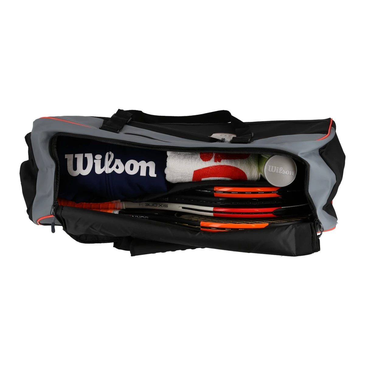 Wilson Tennistasche Clash Duffel Large Schwarz/grau 5 Wilson Tennistasche Clash Duffel Large Schwarz/grau – Bild 3