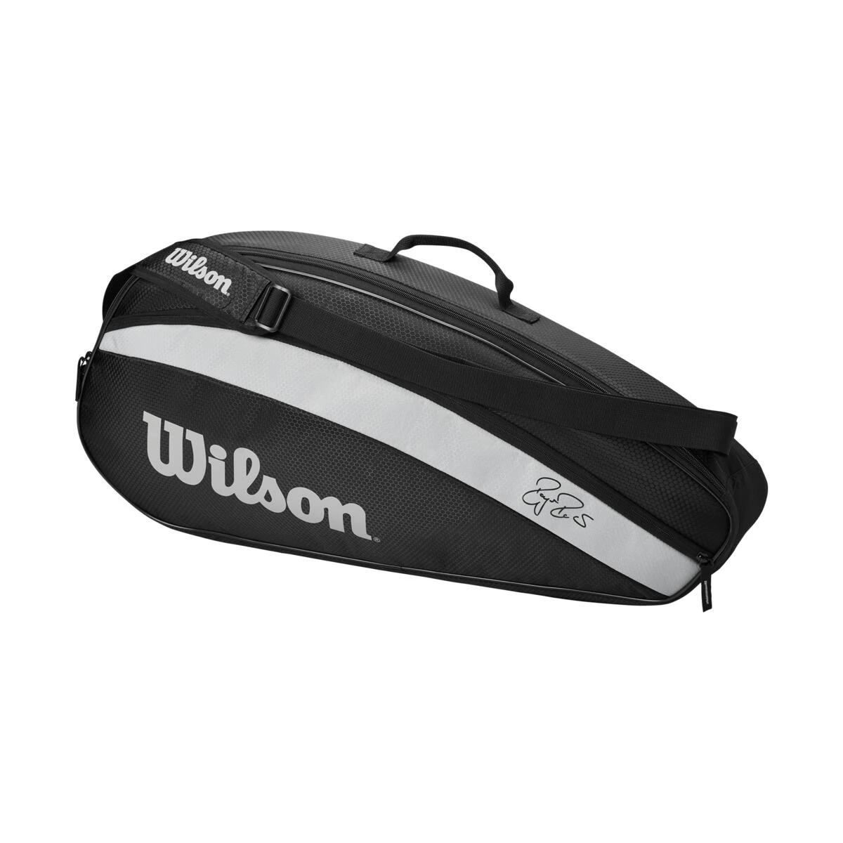 Wilson Tennis-Racketbag Roger Federer Team (Schlägertasche, 1 Hauptfach) Schwarz/grau 3er 4 Wilson Tennis-Racketbag Roger Federer Team (Schlägertasche, 1 Hauptfach) Schwarz/grau 3er – Bild 2