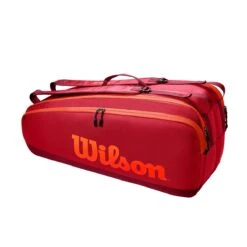 Wilson Tennis-Racketbag Tour (Schlägertasche, 2 Hauptfächer) Rot 6er
