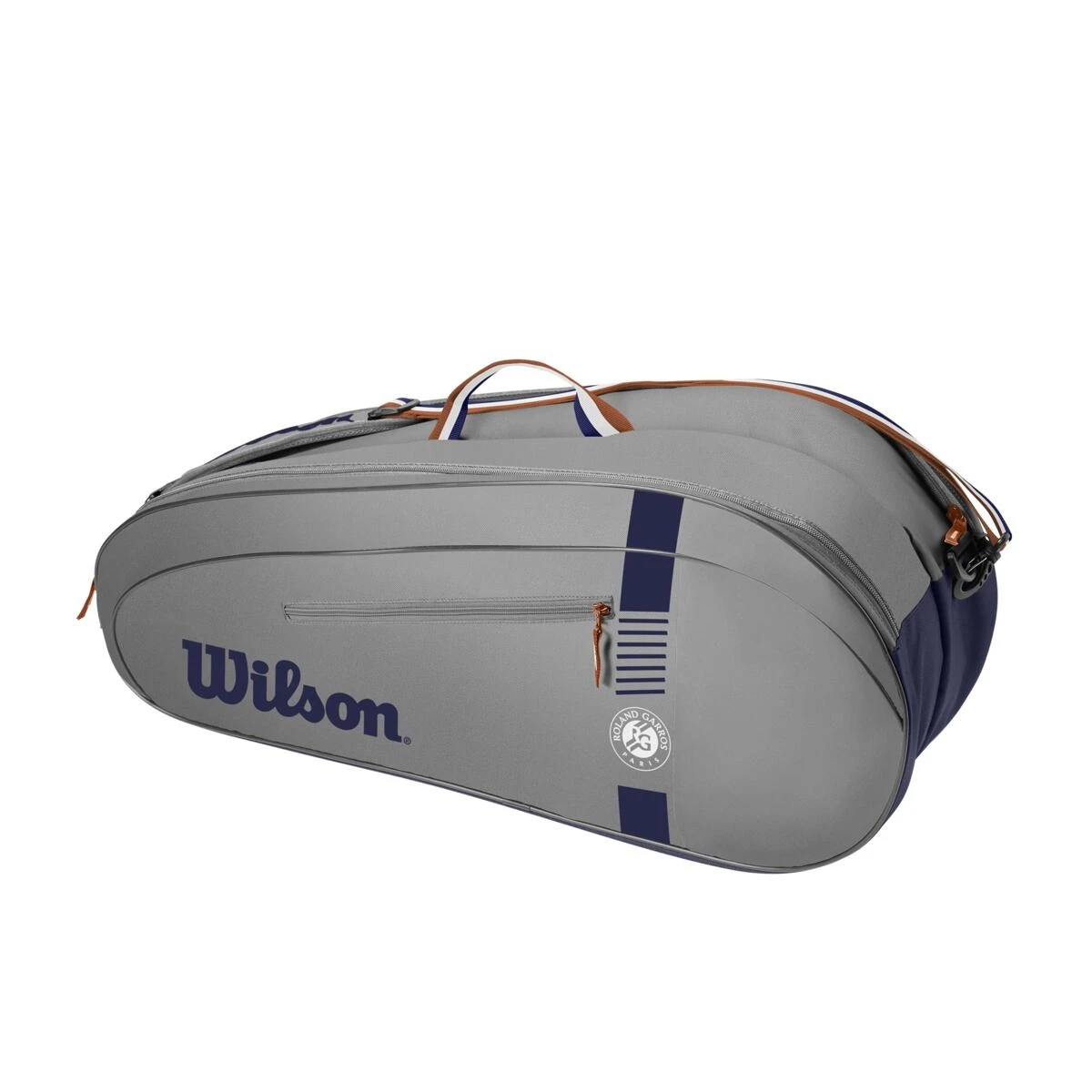 Wilson Tennis-Racketbag Roland Garros Team (Schlägertasche, 2 Hauptfächer) Grau 6er 3 Wilson Tennis-Racketbag Roland Garros Team (Schlägertasche, 2 Hauptfächer) Grau 6er
