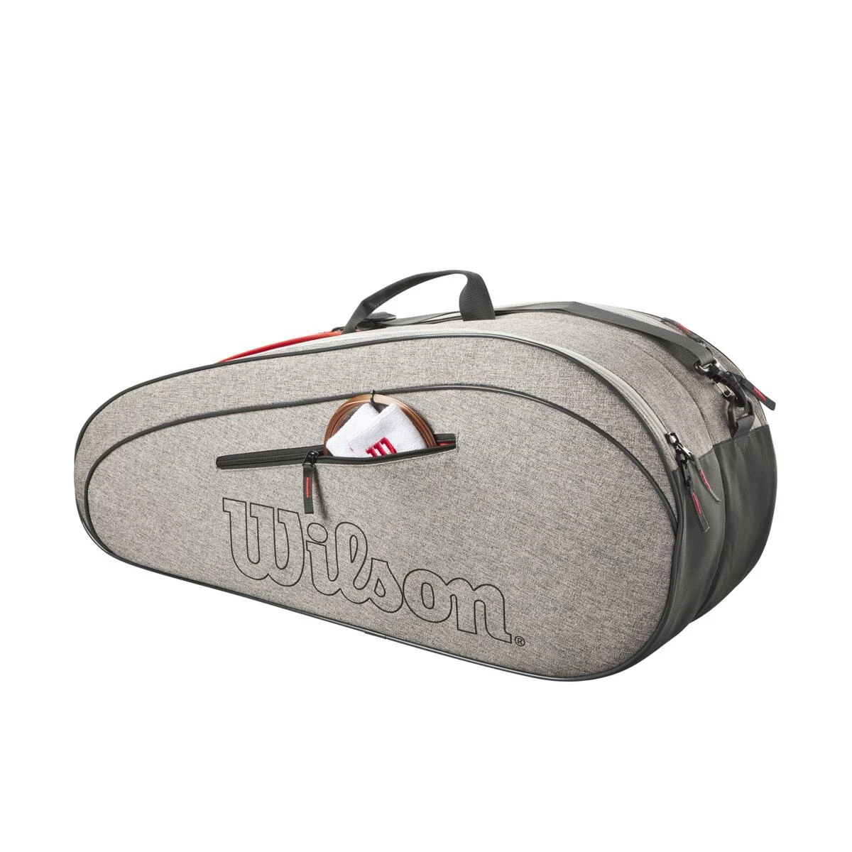 Wilson Tennis-Racketbag (Schlägertasche, 2 Hauptfächer) Team 2023 Grau 6er 7 Wilson Tennis-Racketbag (Schlägertasche, 2 Hauptfächer) Team 2023 Grau 6er – Bild 5