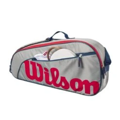 Wilson Tennis-Racketbag Kinder/Junior (Schlägertasche, 1 Hauptfach) 2023 Grau 3er -Wilson Huston Geschaft Wilson WR8023901 3PK Tasche204 1200x1200 1
