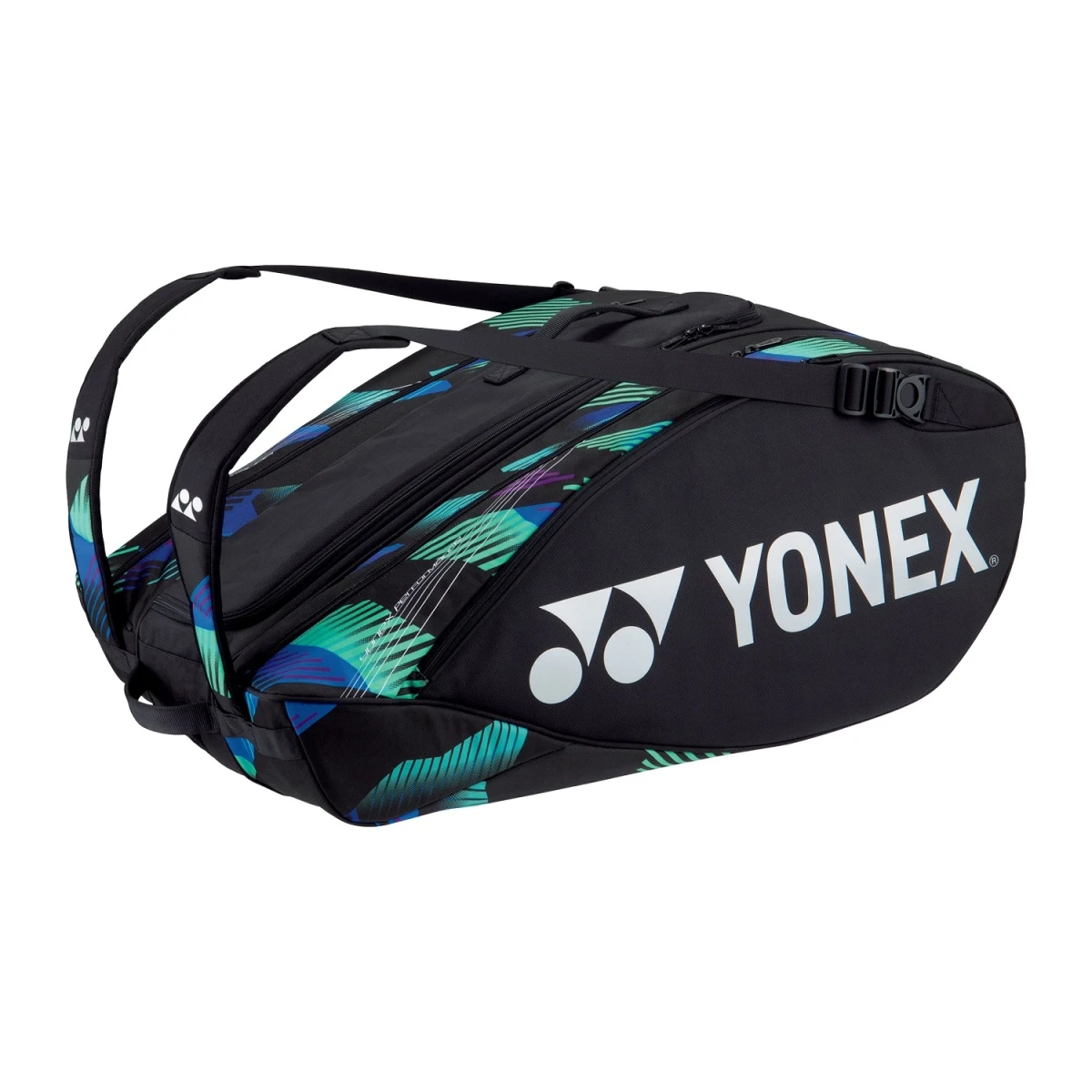 Yonex Racketbag Pro Racquet 2023 (Schlägertasche, 3 Hauptfächer, Thermofach) Schwarz/grün 12er 3 Yonex Racketbag Pro Racquet 2023 (Schlägertasche, 3 Hauptfächer, Thermofach) Schwarz/grün 12er