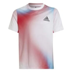 ADIDAS PERFORMANCE Adidas Tennis-Tshirt Melbourne Weiss/rot Jungen