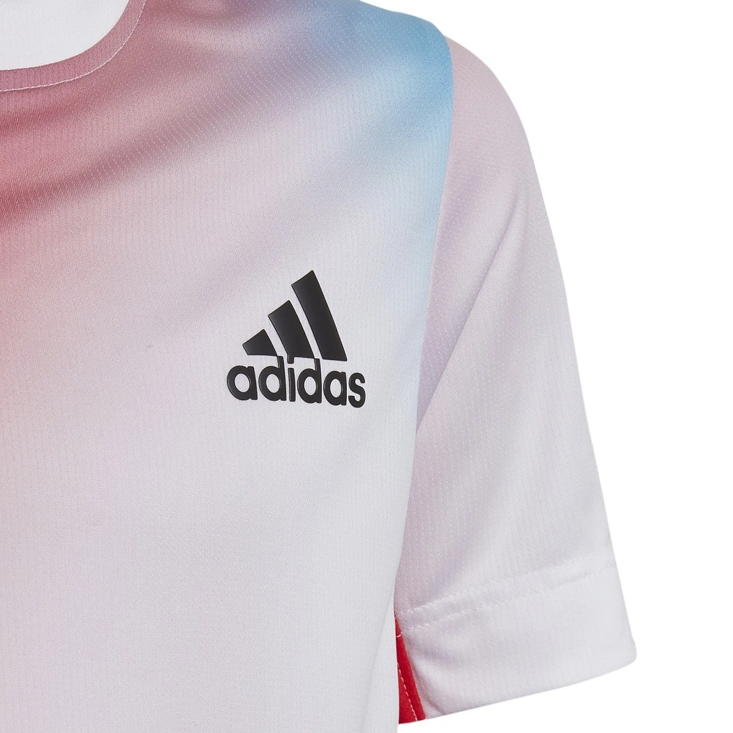 ADIDAS PERFORMANCE Adidas Tennis-Tshirt Melbourne Weiss/rot Jungen 6 ADIDAS PERFORMANCE Adidas Tennis-Tshirt Melbourne Weiss/rot Jungen – Bild 4